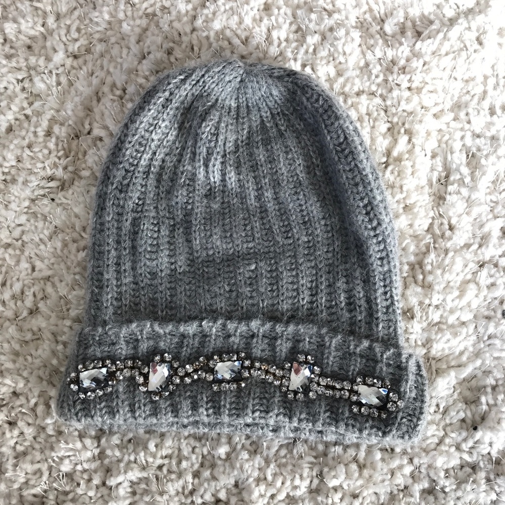 Forever 21 Jeweled Grey Beanie